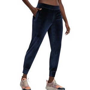 Navy Fabletics Velour/Velvet Joggers